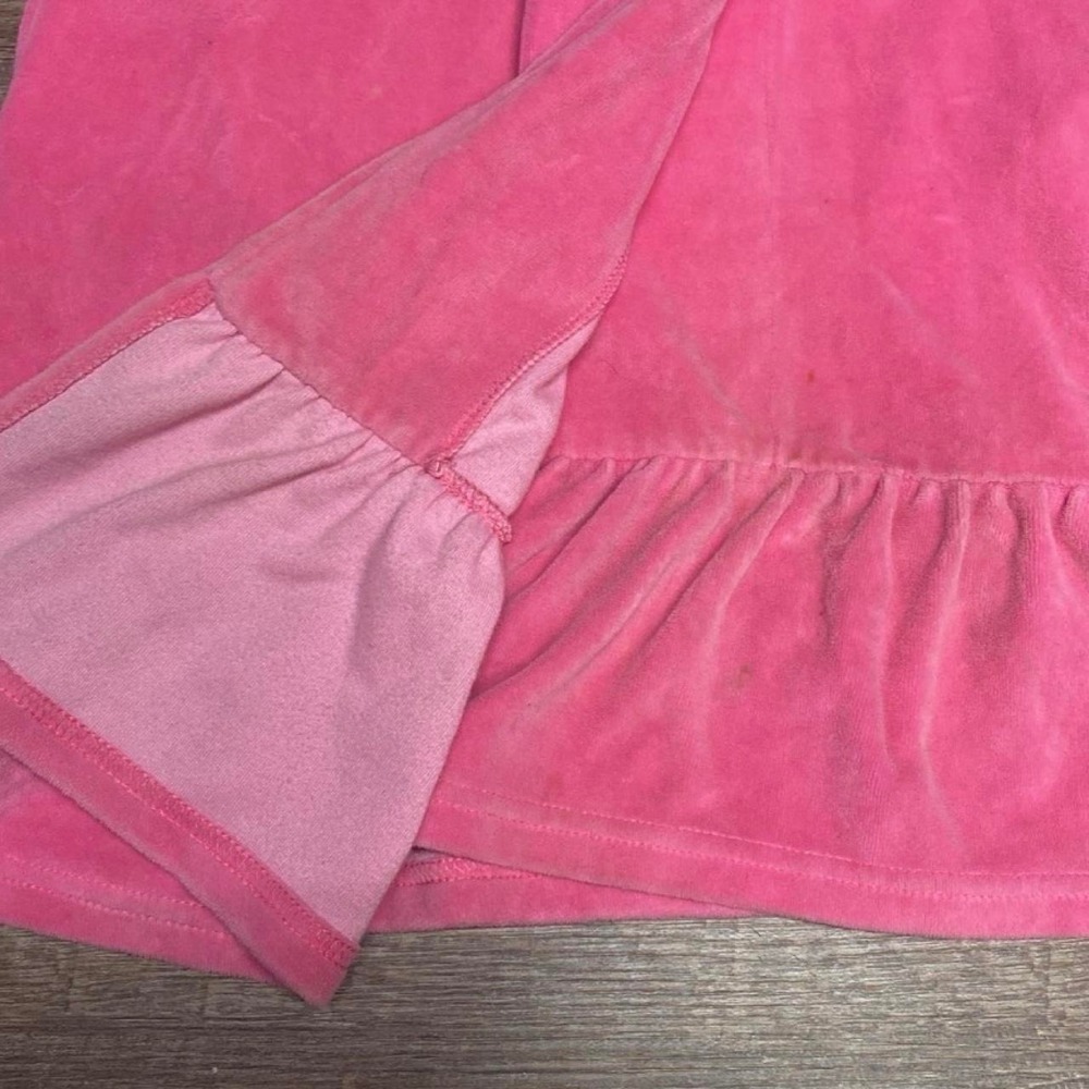 Juicy Couture Pink Velour Robe Y2K Black Label Gold Crown Embroidered S/M - Picture 6 of 8